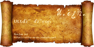 Uttó Áron névjegykártya
